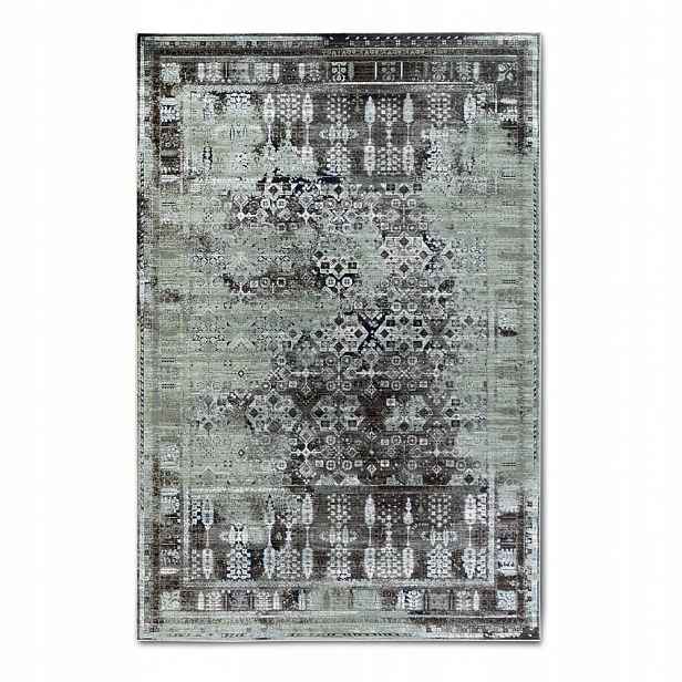 Koberec do obývacího pokoje 155 x 235 cm, klasický zeleno krémový vzor