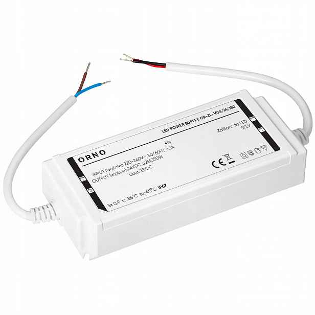 Napájecí zdroj pro Led, hermetický, 24V, 6,25A, 150W, v plastovém pouzdře