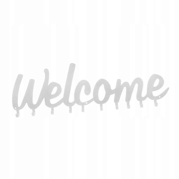 Nástěnný věšák Welcome bílý