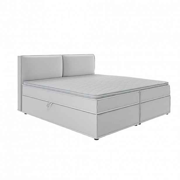 S-Style POSTEL BOXSPRING 200/200 cm Eclipse ze stříbrného mikrovlákna