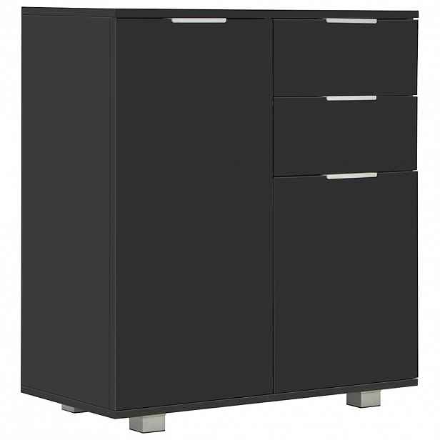 vidaXL Příborník černý s vysokým leskem 71x35x80 cm kompozitní dřevo