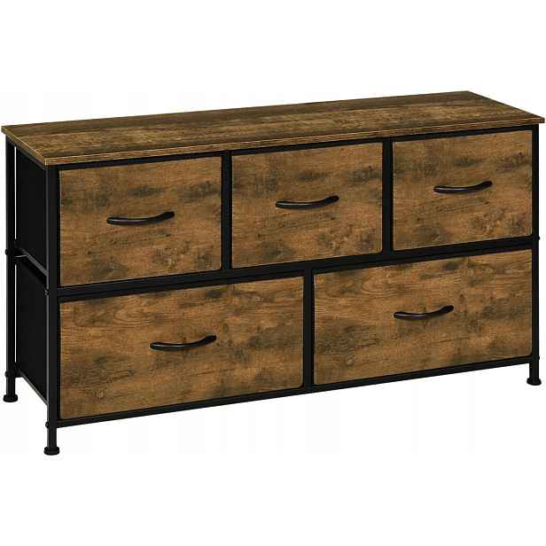 Woltu Komoda s 5 zásuvkami, komoda Rtv, 100 x 30 x 54, 5wys.cm