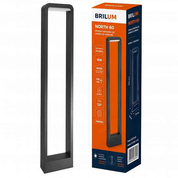 Zahradní lampa 80 cm 10 W 500 lm IP65 Stojící zahradní sloupek Stojící sever 80