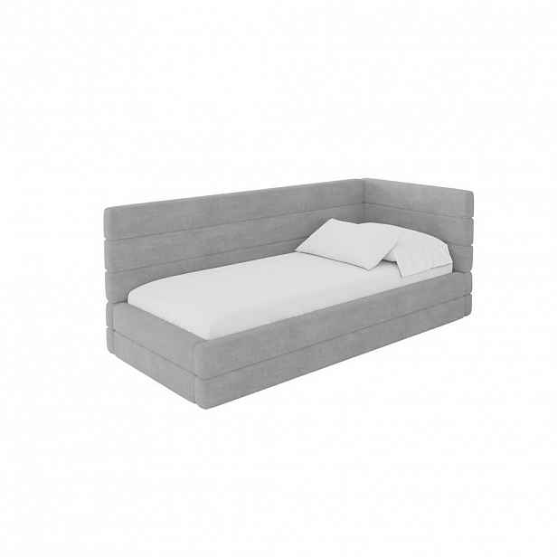 ALTDECOR JEDNOLŮŽKOVÁ POSTEL pro mládež s úložným prostorem, vlevo - BEMY 90x200 šedá