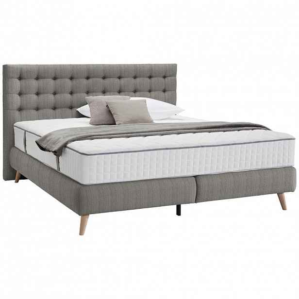 Carryhome POSTEL BOXSPRING, 140/200 cm, světle šedá