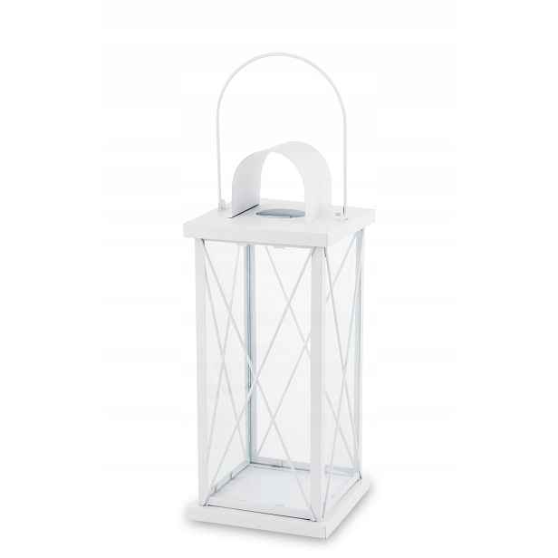 Lampion Kovový Bílý H56CM Dekorativní lucerna Interiéry zahrady Artpol