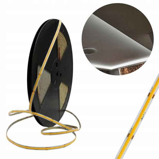 Led pásek Cob Rolka 50 metrů 6000K Barva Studené Podsvícení Stropu Nábytku