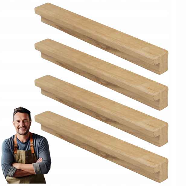 Nábytková Úchytka Dřevěný do skříňky Zásuvky Bato 128/173 mm Dubový 4ks