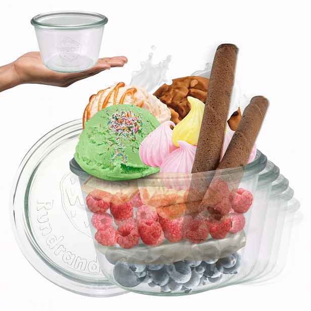 Sklenice Weck 370 ml sklenice ozdobné Mold koření víka sklo 12 Ks