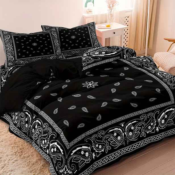 TEMU 2/3dílná 3D tištěná sada povlečení s paisley/mandala květinovým vzorem - Měkké, pohodlné a prodyšné ložní prádlo do ložnice, pokoje pro hosty a
