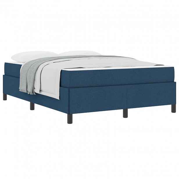 vidaXL Postel s boxspringem Modrá 140 x 190 cm textil