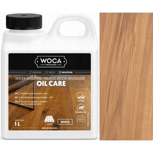 Woca Oil Care White 1L bílý pečující olej na světlé dřevo