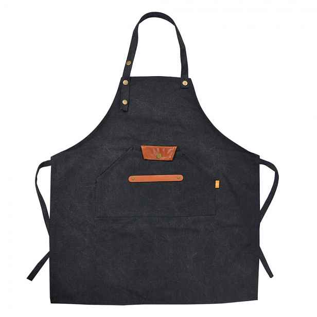 Modro-černá vintage kuchyňská zástěra - 78*70 cm  Clayre & Eef