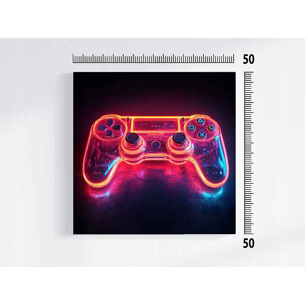 Obraz Na Plátně Canvas Pad Kontroler Gaming Konzola Neon Světlo 50x50