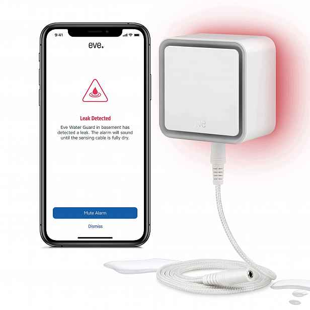 Senzor Zaplavení Vody Úniku 100 Db Kabel 2 M Alarm Apple Homekit Thread