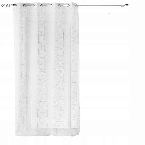 Záclona Bílá Na Průchodkách Se Zlatým Vzorem Do Obývacího Pokoje Louxor 140 X 280 CM