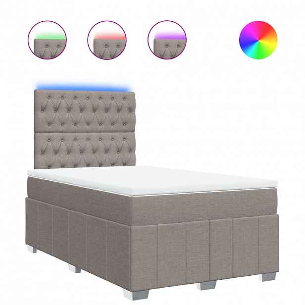 vidaXL Box spring postel s matrací taupe 120x190 cm textil