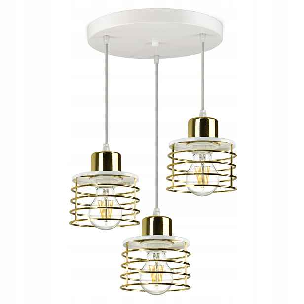 Závěsná lampa Lustr Glamour Zlatý Chrom Měď