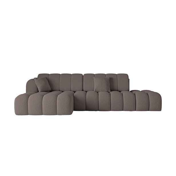 ALTDECOR ROHOVÁ SEDAČKA s funkcí spaní a otomanem, levá OLEA-L2-S 321x164x75 Hnědá Buklé