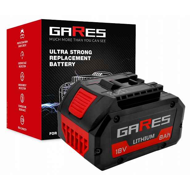Baterie Akumulátor Gares pro Bosch Gba 1600A016GK 18V 8Ah