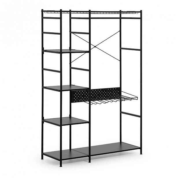 Černý šatník La Forma Storn, výška 182 cm