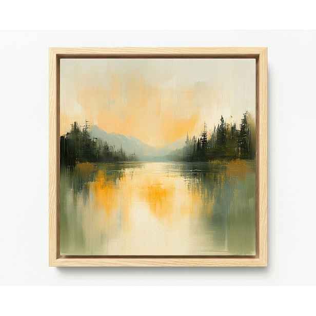 Obraz Rám Americká Krajina Hory Les Jezero Odraz 60x60