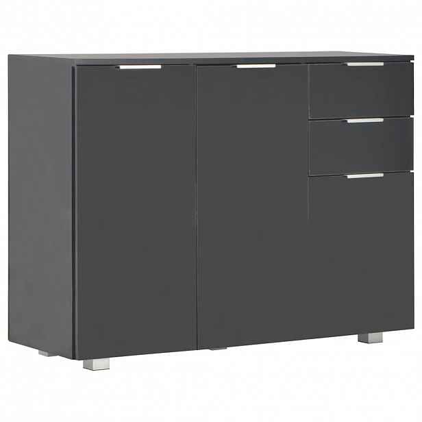 vidaXL Příborník černý s vysokým leskem 107x35x80,5 cm