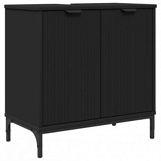 vidaXL Skříňka pod umyvadlo Černá 60,5 x 33,5 x 61 cm Kompozitní dřevo