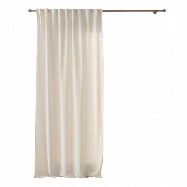 Závěs Polyester Na Skrytých Ramenních Popruzích 140 X 260 CM, Efekt Lnu, Béžová Barva