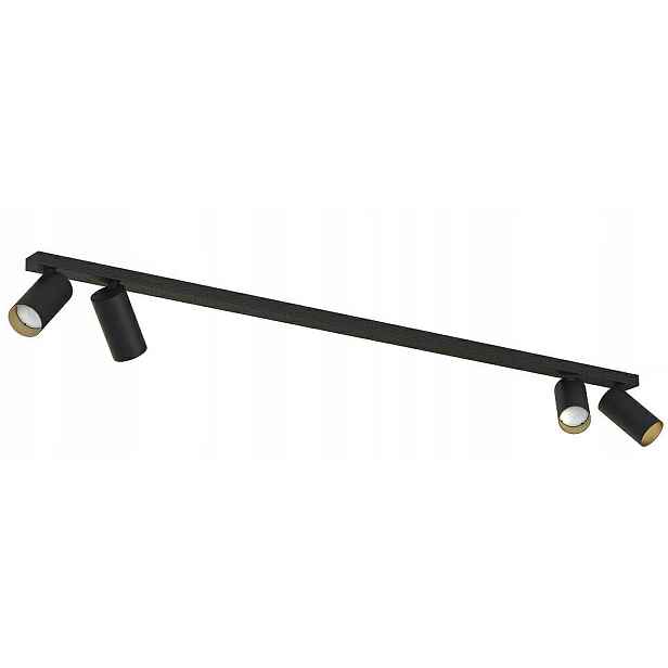 Stropní svítidlo spotové svítidlo Mono černo zlaté s pohyblivými stínidly 4x Led GU10
