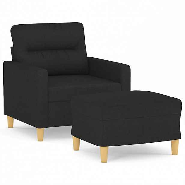 vidaXL Křeslo s podnožkou černé 60 cm textil