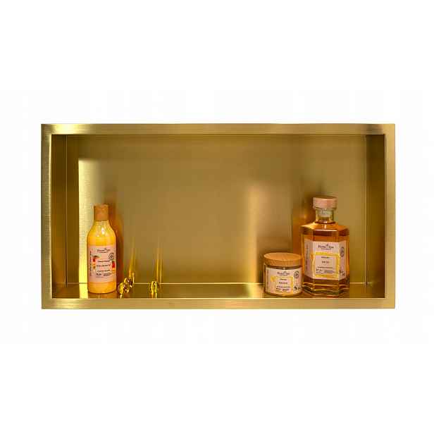 Wall-box One Gold 60x30x7 cm Zlatá nástěnná police Ocel Vodotěsná