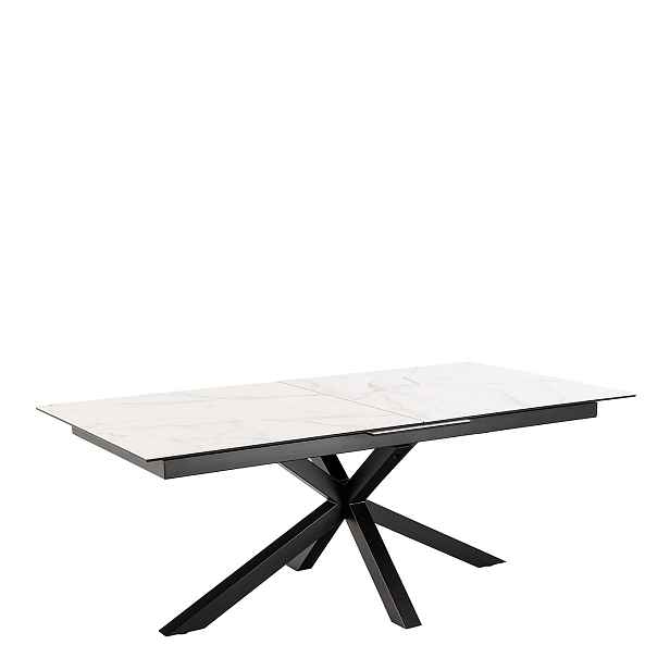 Actona Jídelní rozkládací stůl Heaven 200/240 cm bílý mramor/černý
