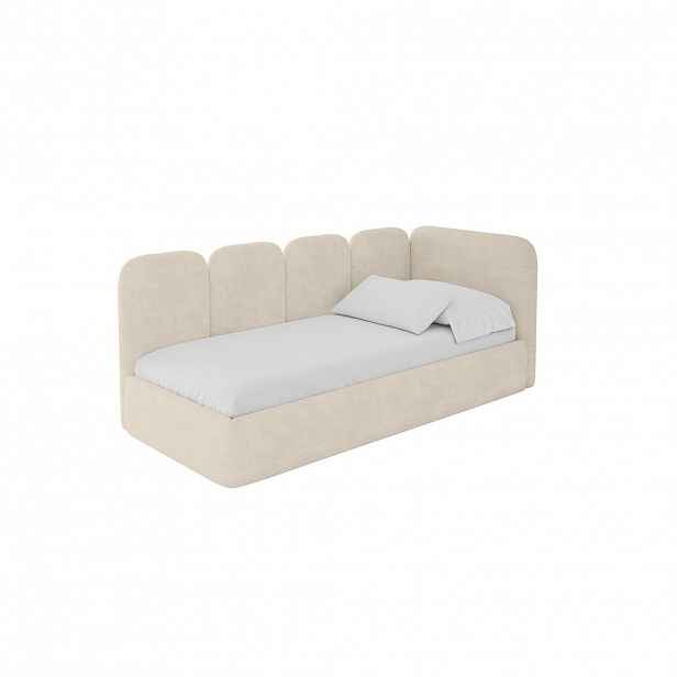 ALTDECOR JEDNOLŮŽKOVÁ POSTEL pro mládež s úložným prostorem, vlevo - VELY 90x200 béžová