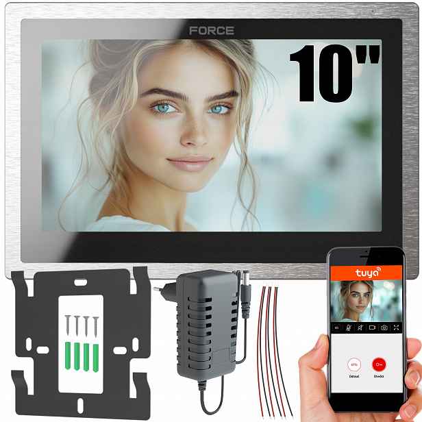 Force Dotykový monitor 10" 2 žilový černý WiFi tuya MT-10"B-T-2W
