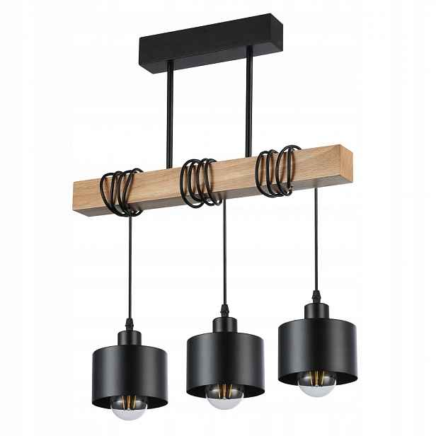 Led Loftový Lustr E27 Moderní Dřevěný Dub