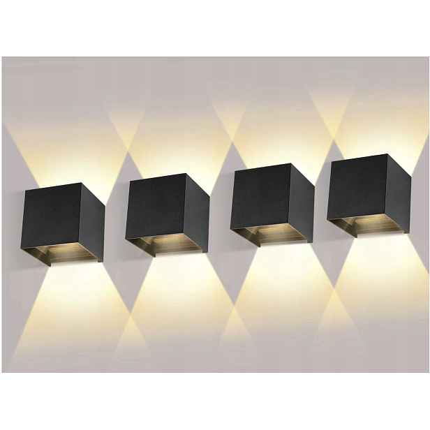 Zahradní nástěnné svítidlo Ledmo černé s integrovaným Led zdrojem 20 W 8 ks