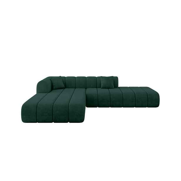 ALTDECOR ROHOVÁ SEDAČKA s otomanem, levá BILA-L 289x176x71 Zelená Velur