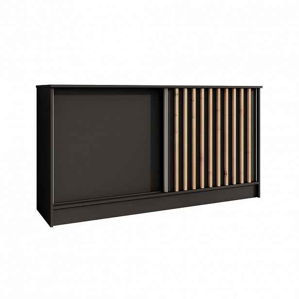 Beautysofa KOMODA Horizon se 2 posuvnými dvířky, černá, 160 cm