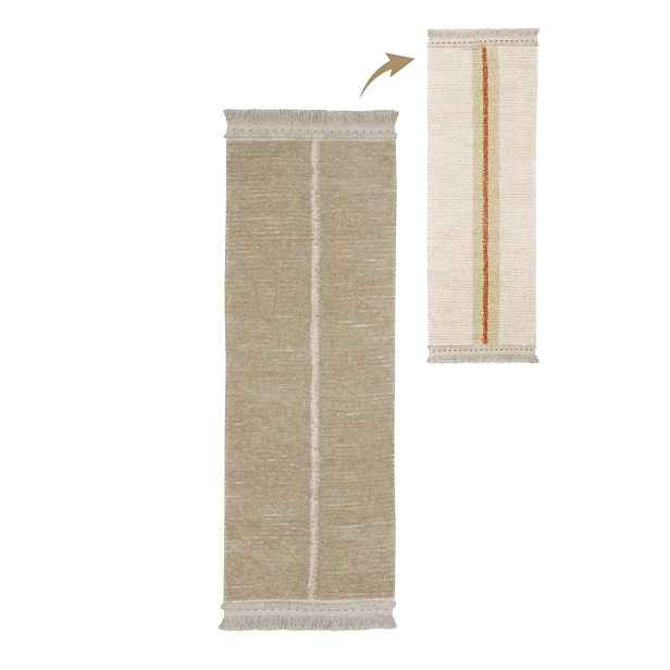 Béžový bavlněný běhoun 80x230 cm Duetto Sage – Lorena Canals