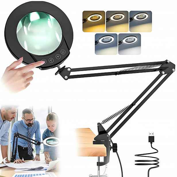 Led Lampa Kosmetická Lupa Sklo Zvětšující Stolní Kreslicí Lampa