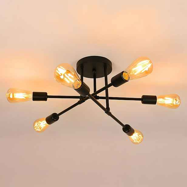 Stropní Led reflektor 6 žárovek, moderní reflektor, nastavitelný, černý,