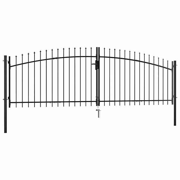 vidaXL Dvoukřídlé plotové brány Woerden s kopím nahoře 400 x 174,5 cm