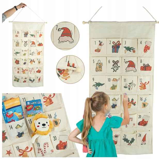 Adventní Kalendář Diy Závěsný Pro Děti Svátky 24 Dní Sáčky Dárky