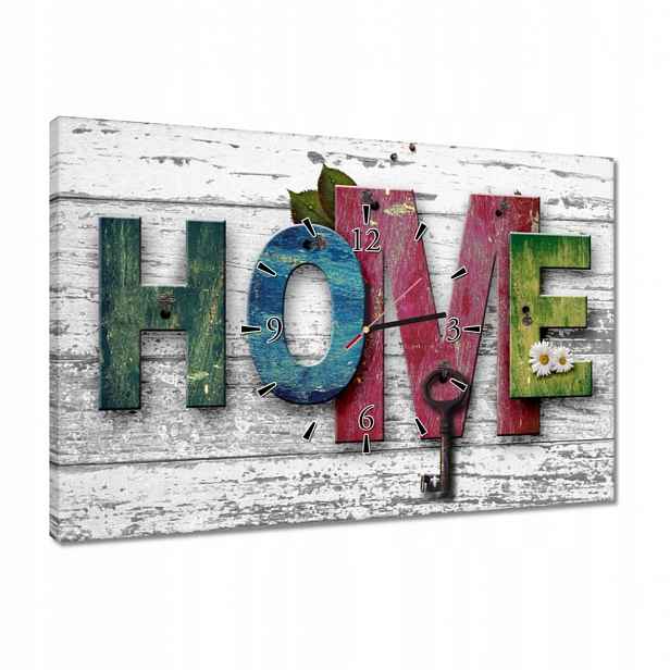 Hodiny 60x40 Barevný nápis Home