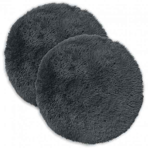 vidaXL Povlak na polštář 2 pcs HEERLEN Antracitová Ø 50 cm PV fleece