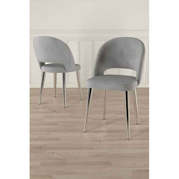 Sada židlí (6 kusů) Pane - Grey, Chrome