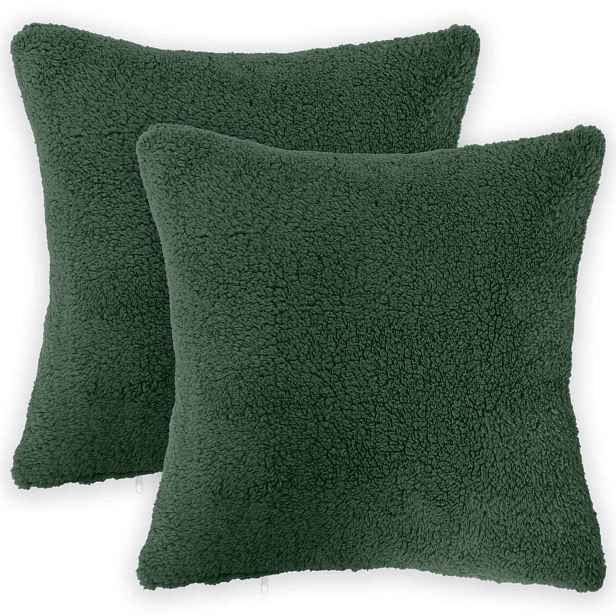 vidaXL Povlak na polštář 2 pcs HEERLEN Tmavě zelená 40 x 40 cm Bouclé