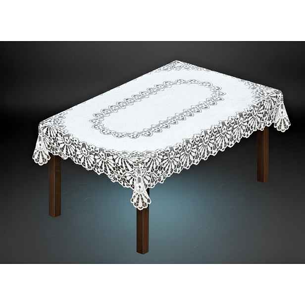 Žakárový ubrus LIDIE více rozměrů bílá MyBestHome Rozměr: 160x120 cm