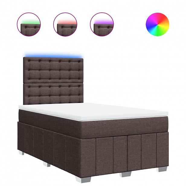 vidaXL Box spring postel s matrací tmavě hnědá 120x190 cm textil